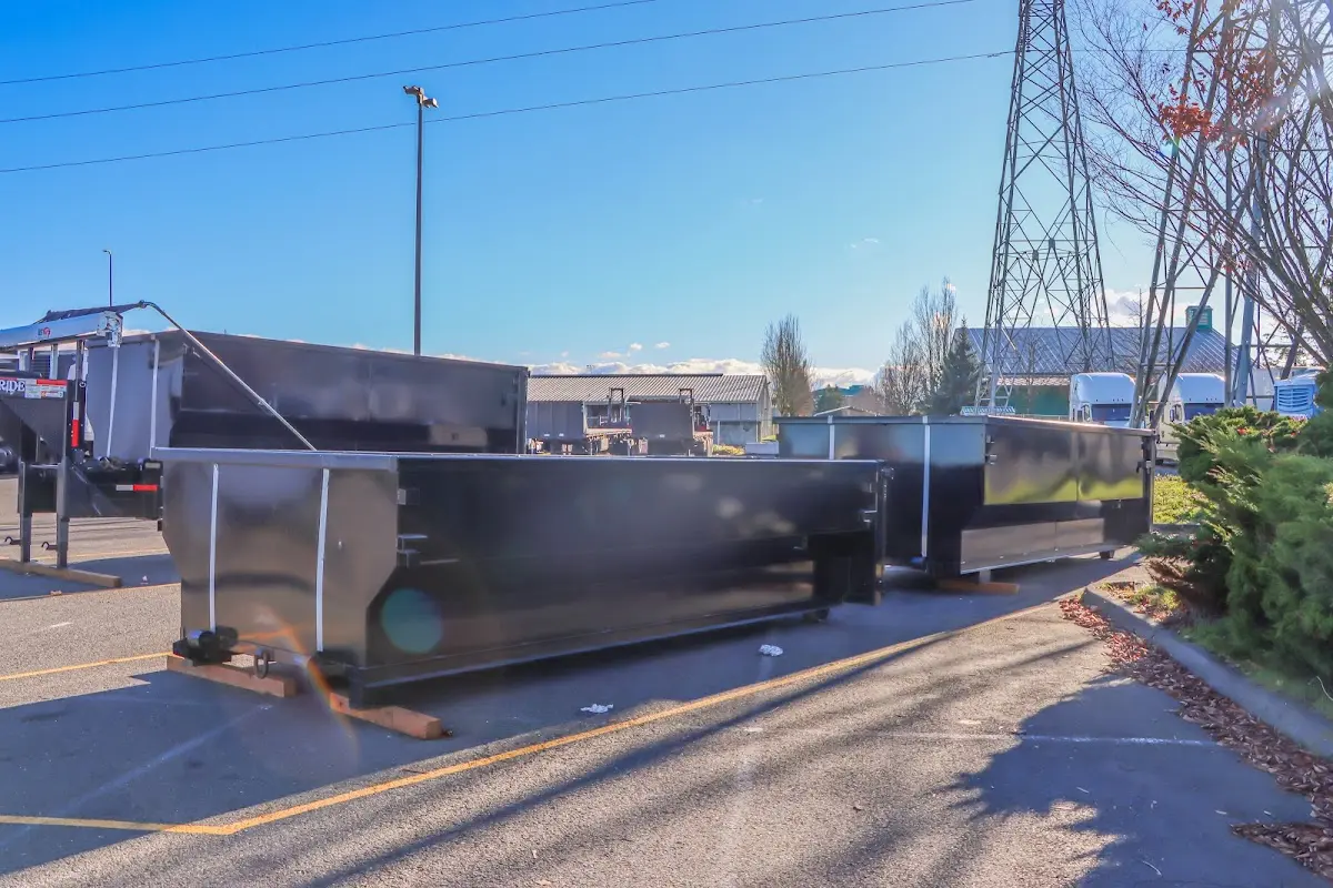 Roll-off dumpster ready for waste disposal at job site for Construction Dumpster Rental in Soledad